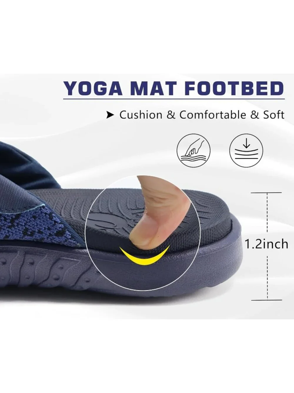 Men's Blue Flip Flop Open Toe Athletic Straps Orthotic Summer Plantar Casual